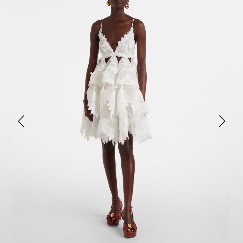 NWT Zimmermann Crush Tiered Lace Minidress
Ivory White Crush Tiered Ruffle Dress - Picture 11 of 15